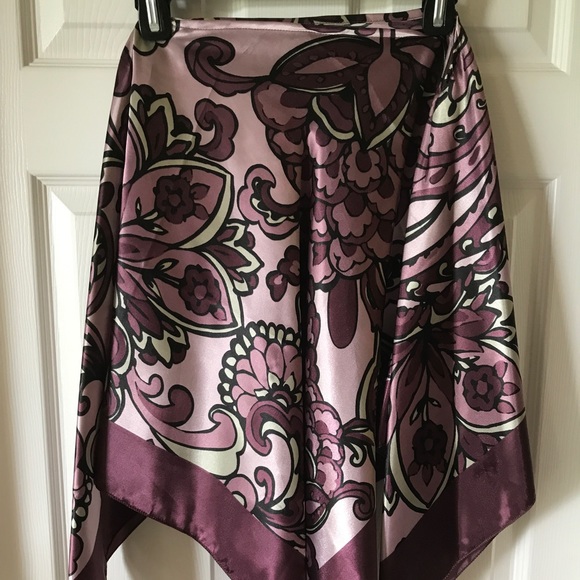 Satin Shawl Poncho Cover all up Purple Top Floral - Picture 5 of 6